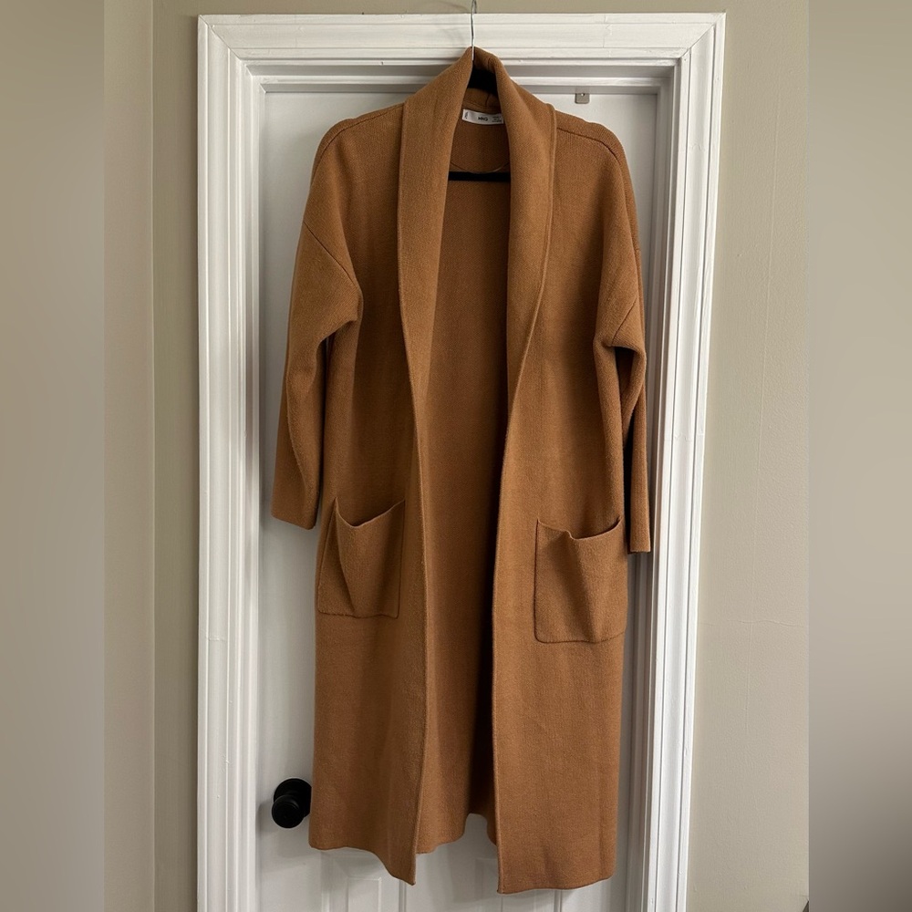 Mango Oversized Knitted Coat - S, Camel